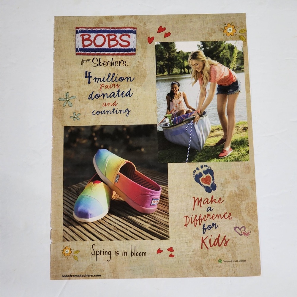 Print Ad BOBS from Skechers Blonde Model Shoes Colorful Clipping 2000s 8x11